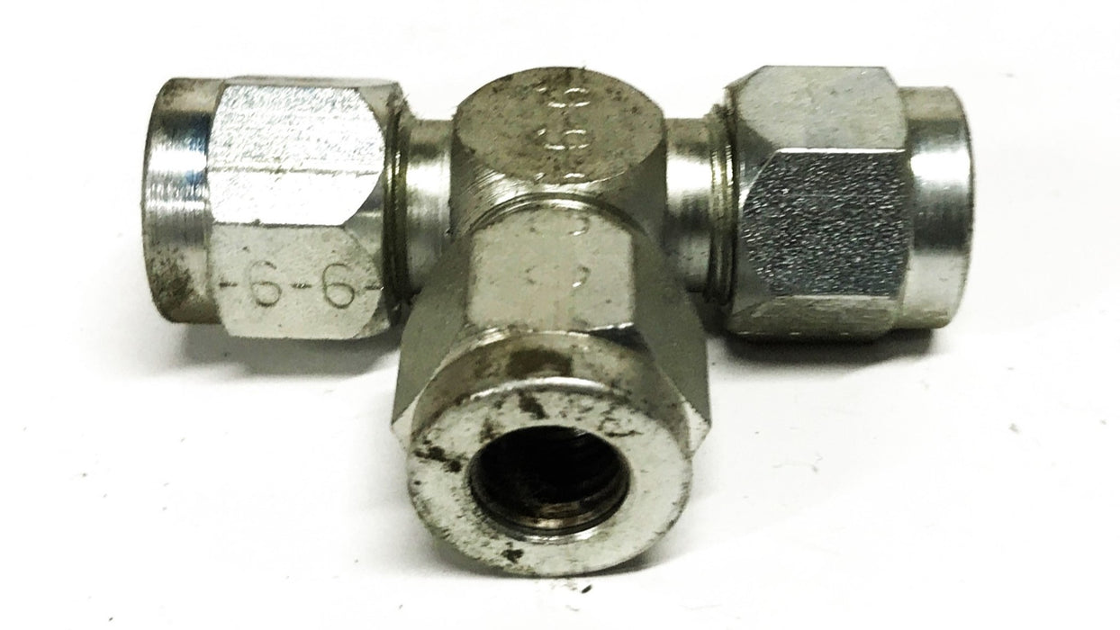 Lenz 3/8 inch 3-Way Compression Tee Fitting [Lot of 3] NOS