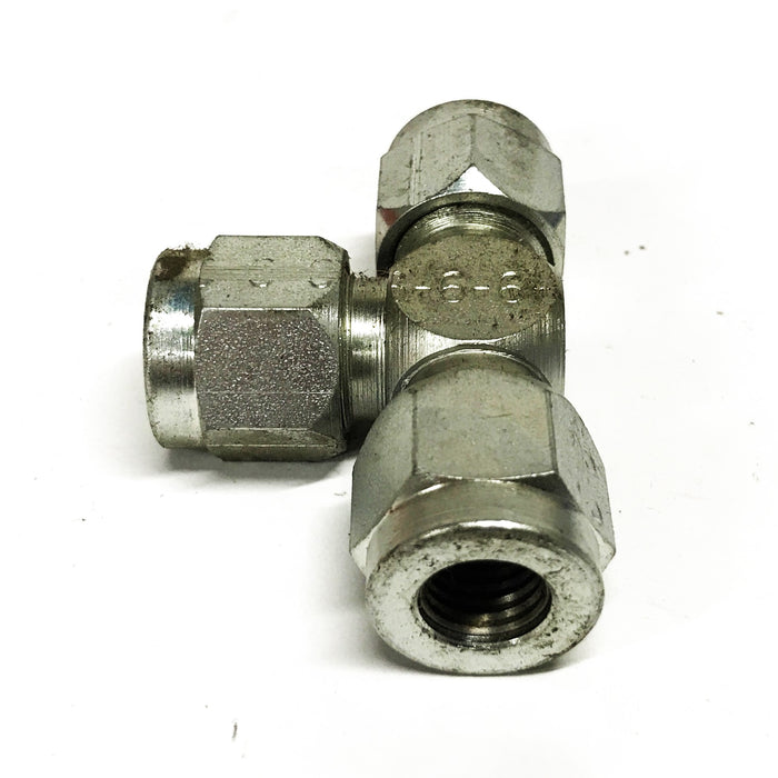 Lenz 3/8 inch 3-Way Compression Tee Fitting [Lot of 3] NOS