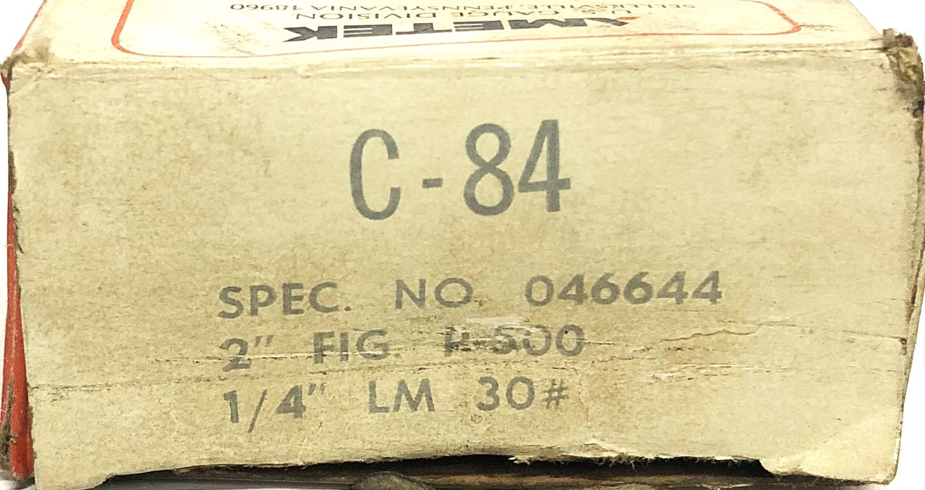 Ametek Inc 1/4 Inch LM 30# C-84 Pressure Gauge 2" FIG P-500  (046644) NOS