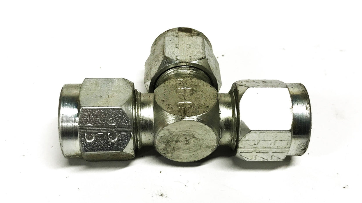 Lenz 3/8 inch 3-Way Compression Tee Fitting [Lot of 3] NOS