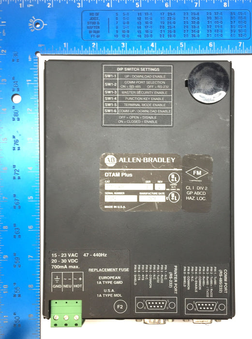 Allen-Bradley DTAM Plus Operator Interface 2707-V40P1 Ser.B/Rev.A USED