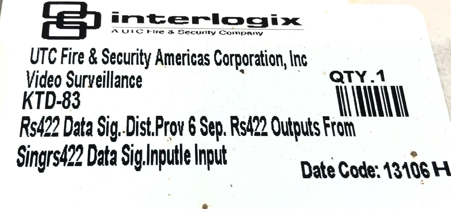 Interlogix Data Signal Distributor KTD-83 NOS