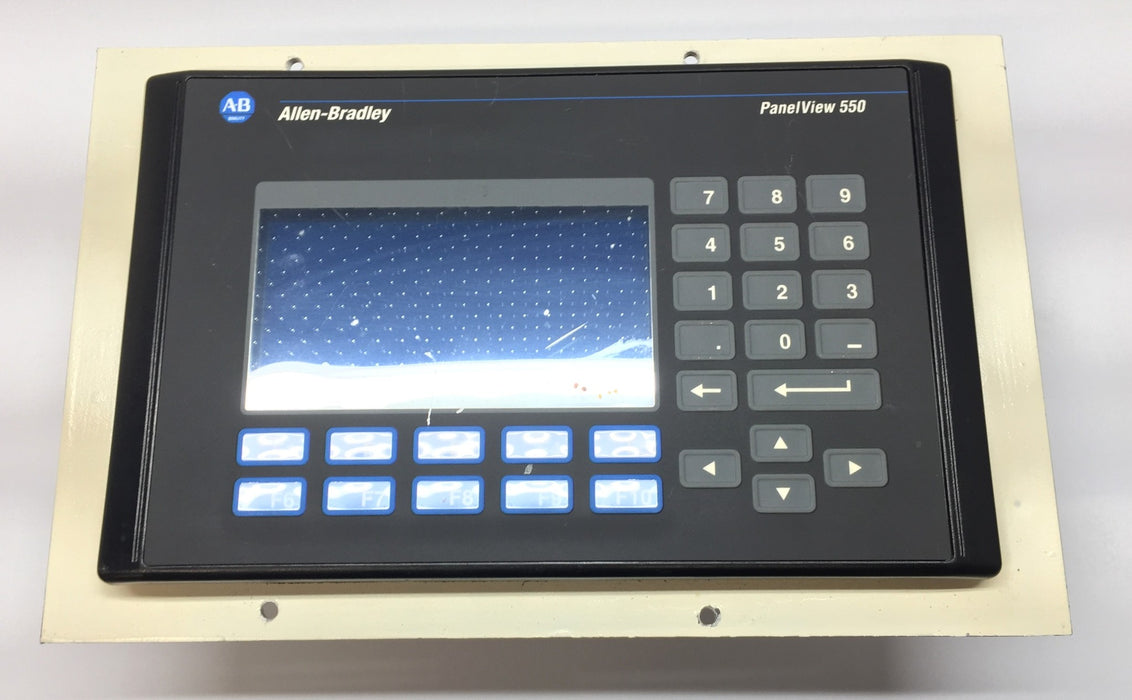 Allen-Bradley PanelView 550 w/Mounting Plate 2711-B5A2 Ser.C/Firm Rev.1.07 USED