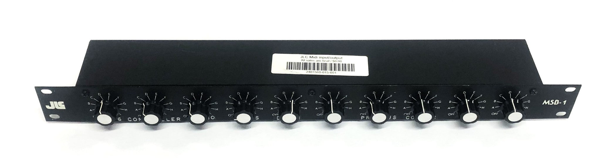 JLCooper Electronic MSB-1 MIDI Patch-Bay Unit A1004161 No Power Cord USED