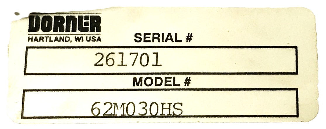 Dorner/Bonfiglioni  Type VF30-P1-N42-C Conveyer Belt Motor 62M030HS NOS