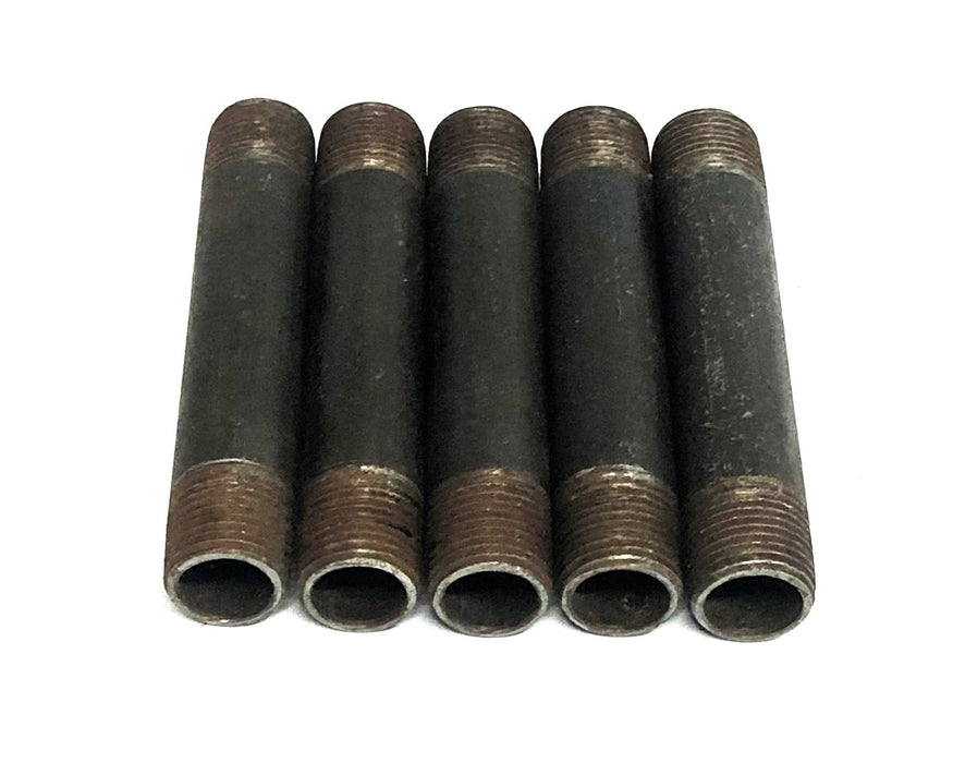Unbranded 3/4 Inch 14TPI Black Steel Pipe Nipple 4-1/2 Inch [Lot of 5] NOS