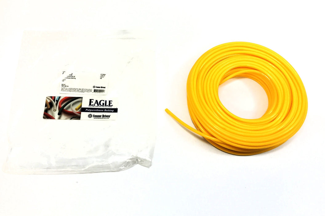 Fenner Drives Eagle 100 Foot Yellow Polyurethane Round Belting 4934022 NOS
