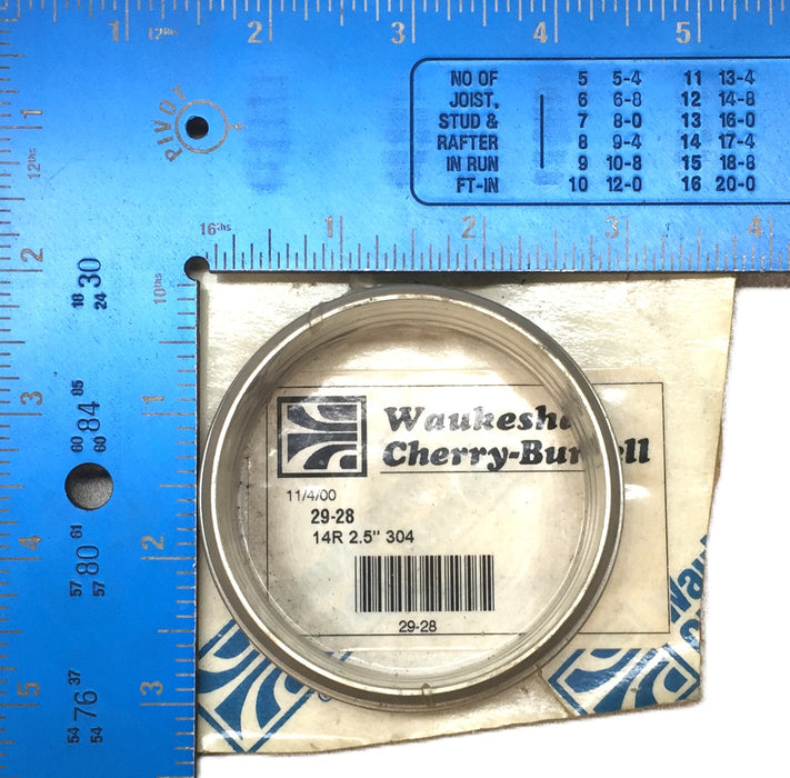 Waukesha 304SS Bevel Seat Plain, Recessless 2.5" Diameter 29-28 14R Ferrule NOS