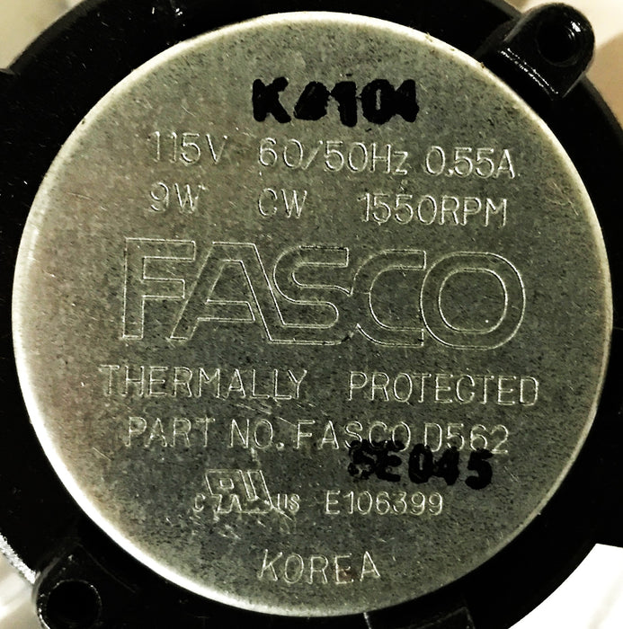 Fasco Refrigerator Motor and Fan Blade D562 USED
