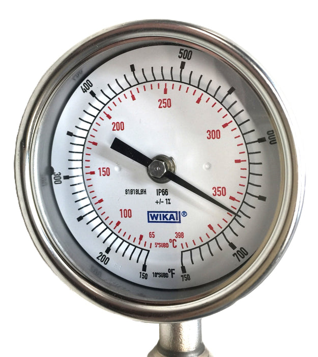 Wika TG51 3" Bimetal Dial 1/2" NPT Thermometer with a 24" Stem 52915179 NOS
