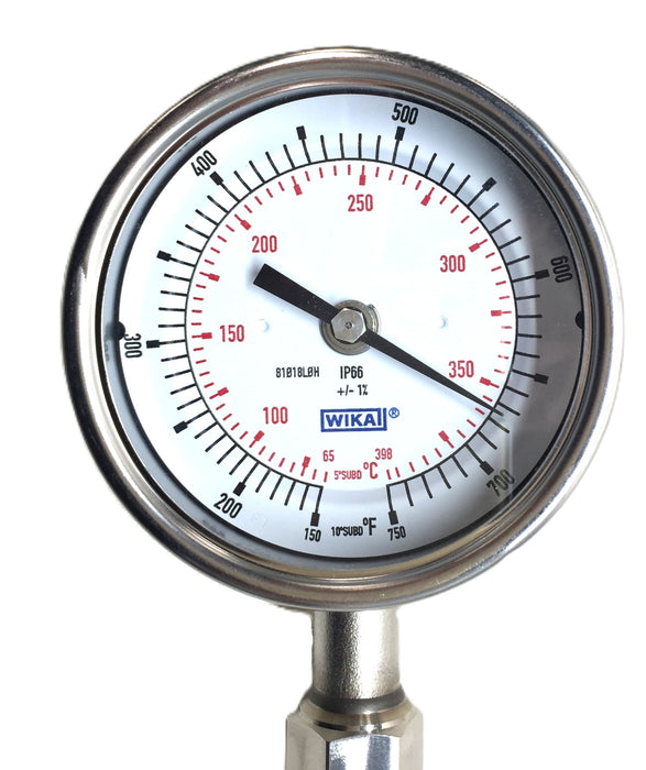 Wika TG51 3" Bimetal Dial 1/2" NPT Thermometer with a 24" Stem 52915179 NOS