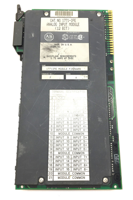 Allen-Bradley 12-Bit Analog Input Module Firm Rev.F/Ser.A 1771-IFE USED