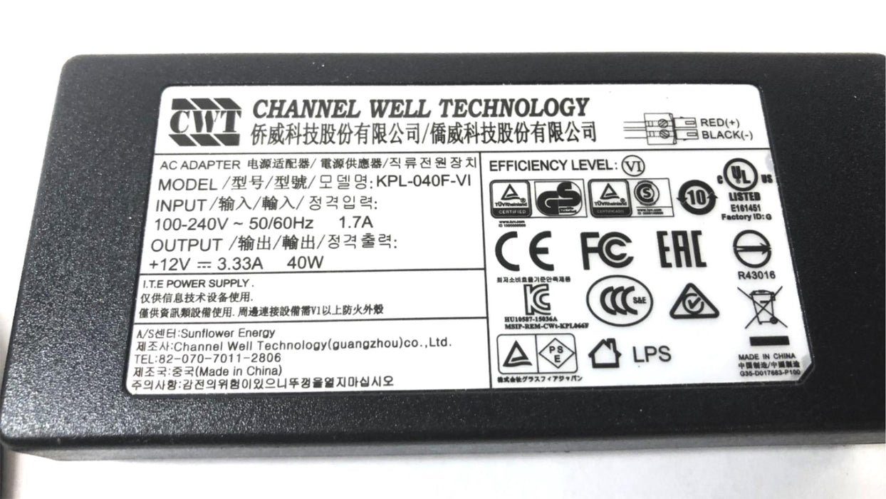 Channel Well Technology AC Adapter KPL-040F-VI [Lot of 2] USED