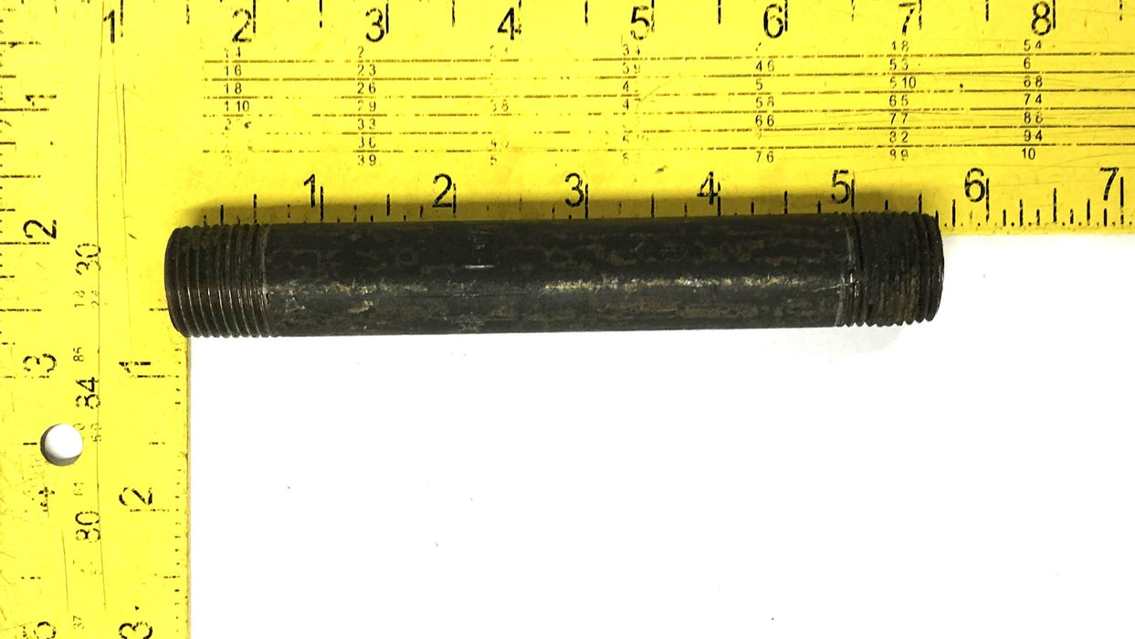 Unbranded 3/4 Inch 14TPI Black Steel Pipe Nipple 5-1/2 Inch NOS
