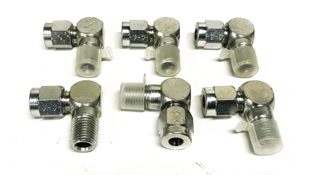 Lenz 1/4 inch Male to 1/4 inch Tube Compression Elbow Fitting [Lot of 6] NOS