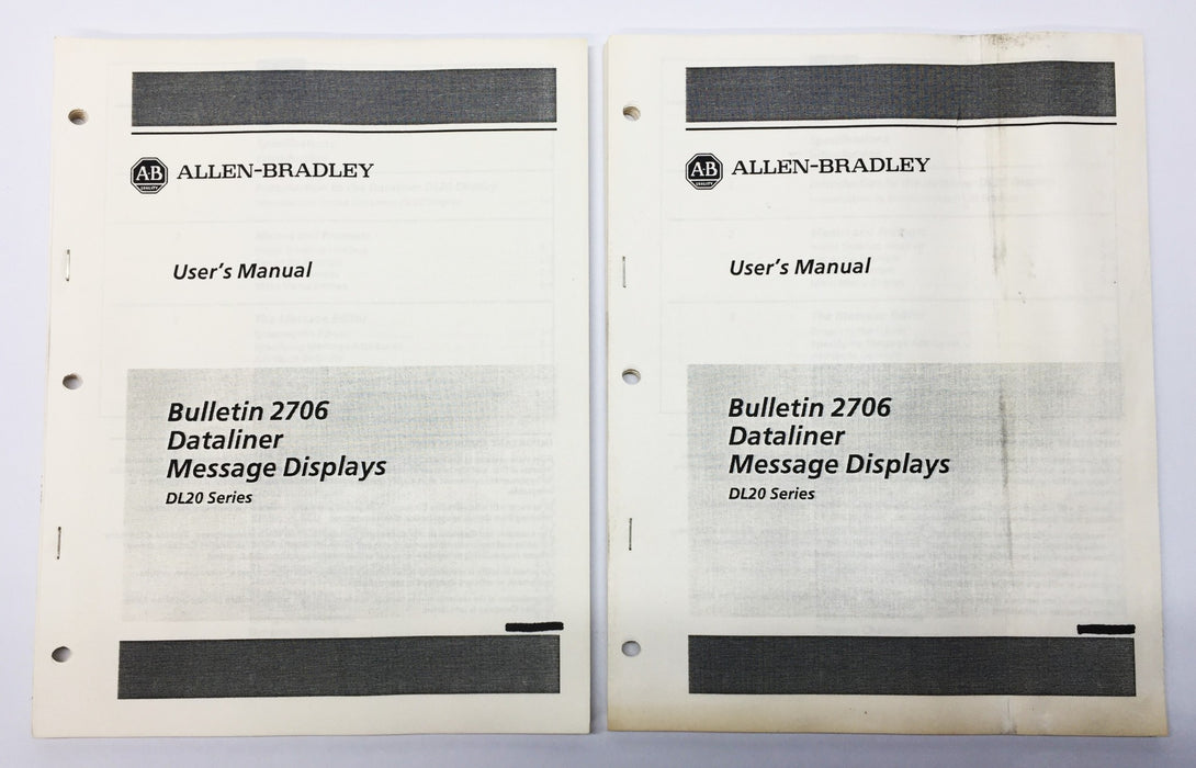 Allen-Bradley Bulletin 2706 Dataliner DL20 Series Manual 2706-81 [Lot of 2] NOS