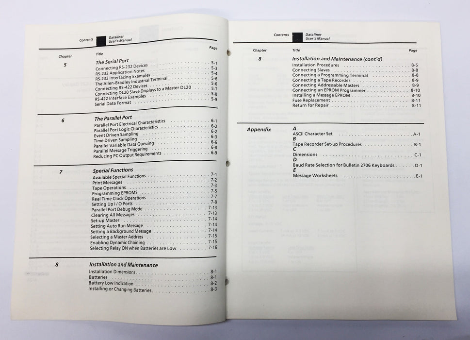 Allen-Bradley Bulletin 2706 Dataliner DL20 Series Manual 2706-81 [Lot of 2] NOS