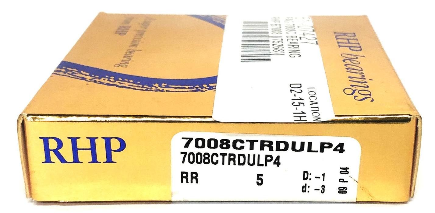 RHP 2 Piece Set Angular Contact Ball Bearing 7008CTRDULP4 NOS