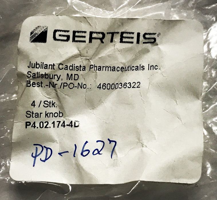 Gerteis Silver Star Knob P4.02.174-4D [Lot of 4] NOS