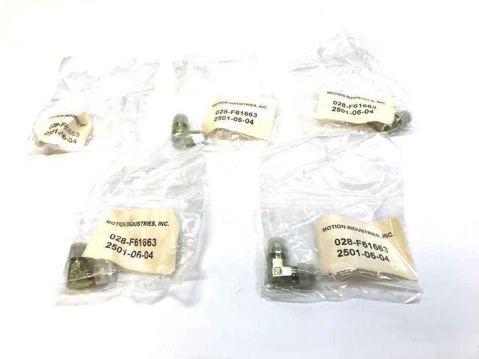 Motion Industries Compression Fitting 2501-06-04 (028-F61663) [Lot of 5] NOS