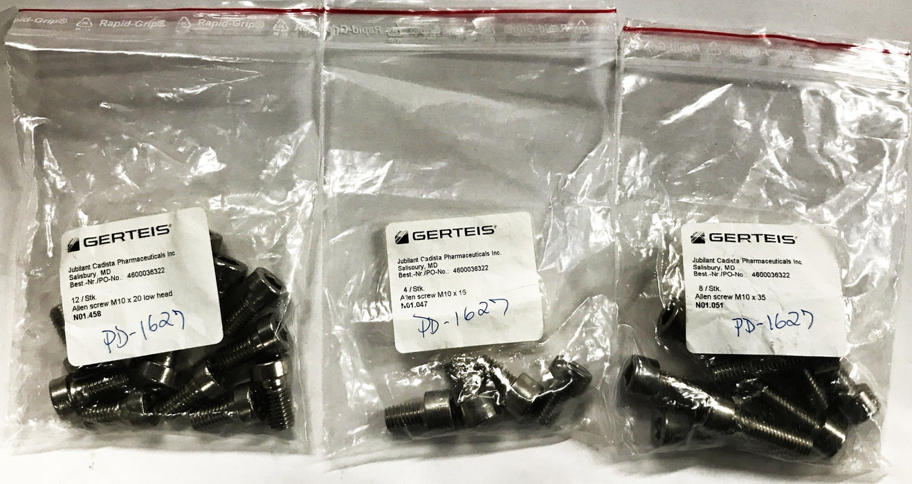 Gerteis M10 Socket Cap Screw (A4-70) N01.051/N01.047/No1.458 [Lot of 24] NOS