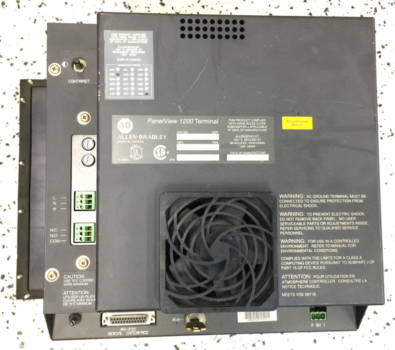 Allen-Bradley PanelView 1200 Terminal Monitor 2711-KC1X Ser.C/Rev.D USED