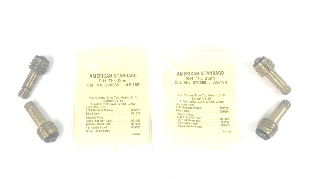 Sexauer/American Standard R.H. Threaded Stem 070565 (AS-15R) [Lot of 4] NOS
