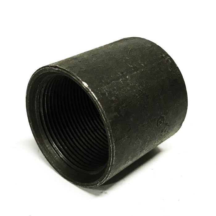 Unbranded 1-1/2 inch Black Steel Straight Pipe Coupling [Lot of 5] NOS