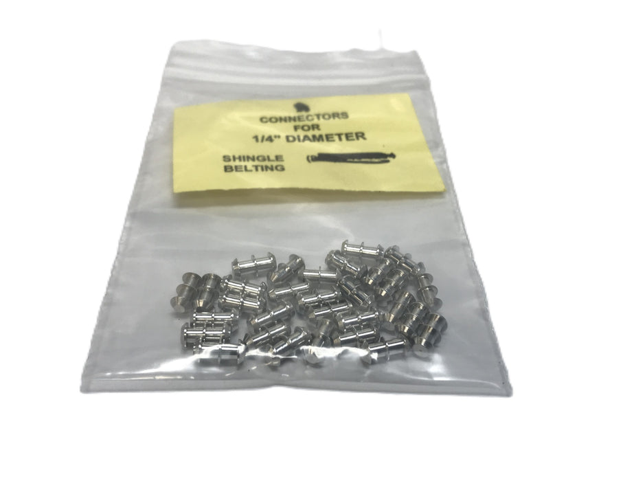 Shingle Belting 1/4" Round Belt Connector [Lot of 30] NOS