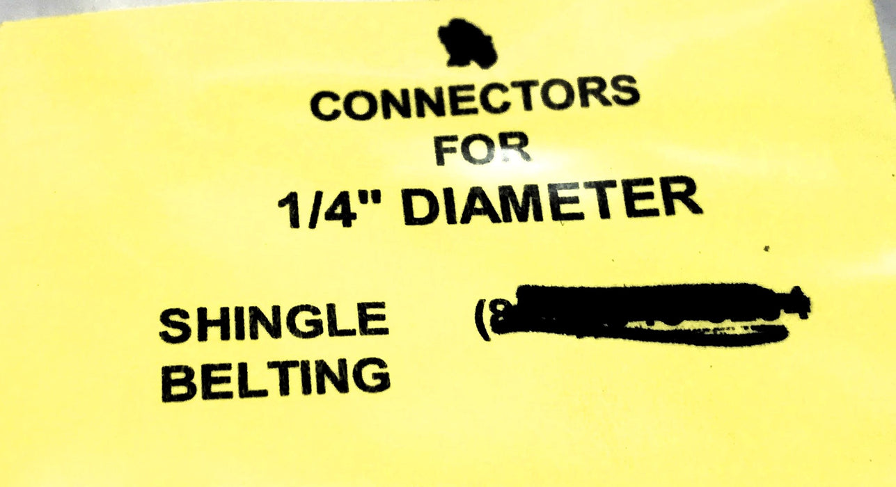 Shingle Belting 1/4" Round Belt Connector [Lot of 30] NOS