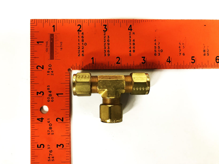 Unbranded 1/2 inch Brass Compression Tee Fitting [Lot of 6] NOS