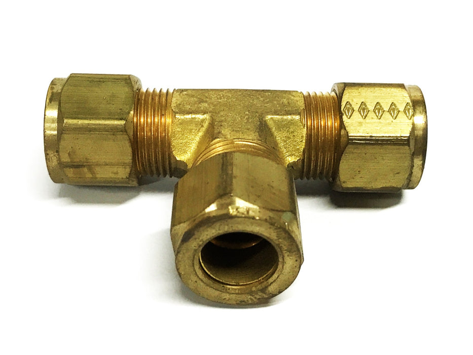 Unbranded 1/2 inch Brass Compression Tee Fitting [Lot of 6] NOS