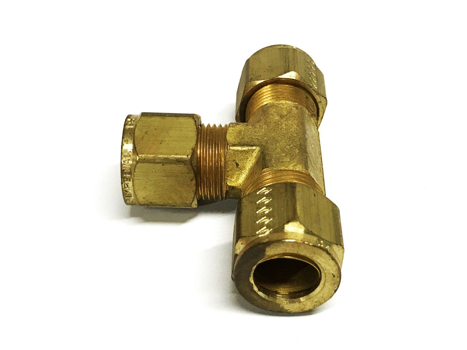 Unbranded 1/2 inch Brass Compression Tee Fitting [Lot of 7] NOS