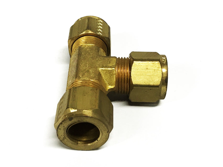 Unbranded 1/2 inch Brass Compression Tee Fitting [Lot of 7] NOS