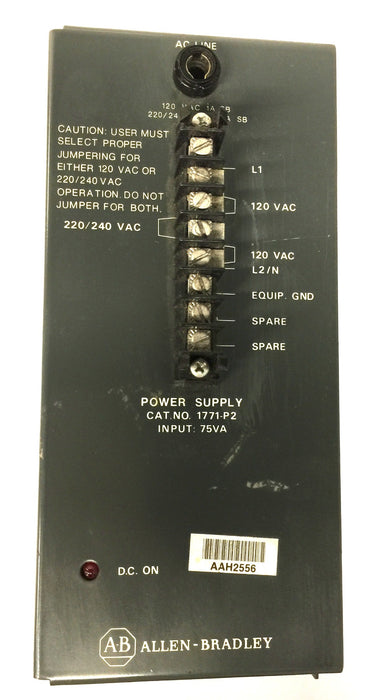Allen-Bradley 120/220V Ser.B Power Supply Unit with Power Cord 1771-P2 USED
