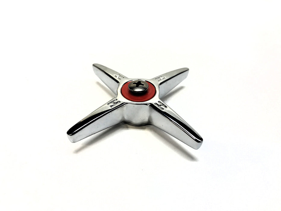 Chicago Faucets Four Cross Hot Handle W/ Screw & Red Washer 633 HOTJKCP NOS