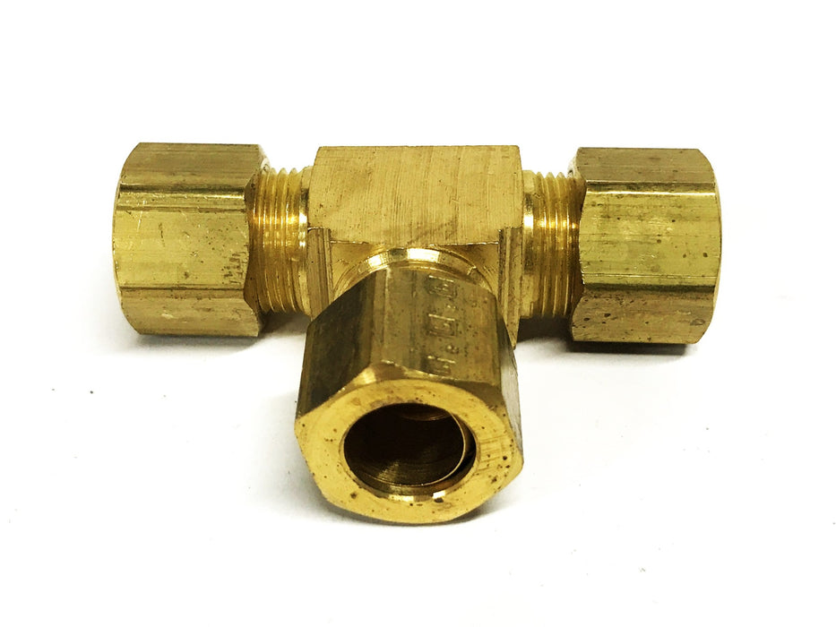 Unbranded 1/2 inch Brass Compression Tee Fitting [Lot of 5] NOS