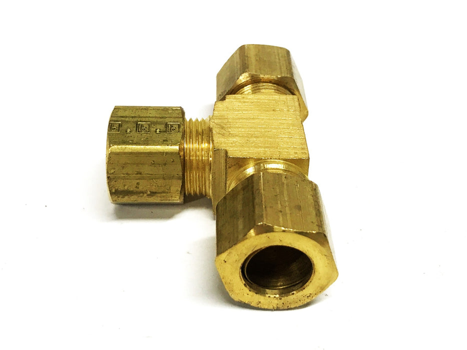 Unbranded 1/2 inch Brass Compression Tee Fitting [Lot of 5] NOS