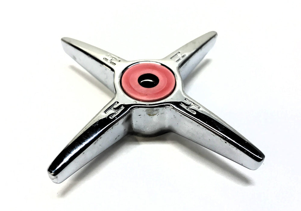 Chicago Faucets Four Cross Hot Handle W/ Red Washer (No Screw) 633 HOTJKCP NOS