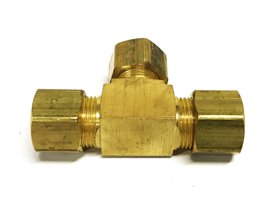 Unbranded 1/2 inch Brass Compression Tee Fitting [Lot of 5] NOS