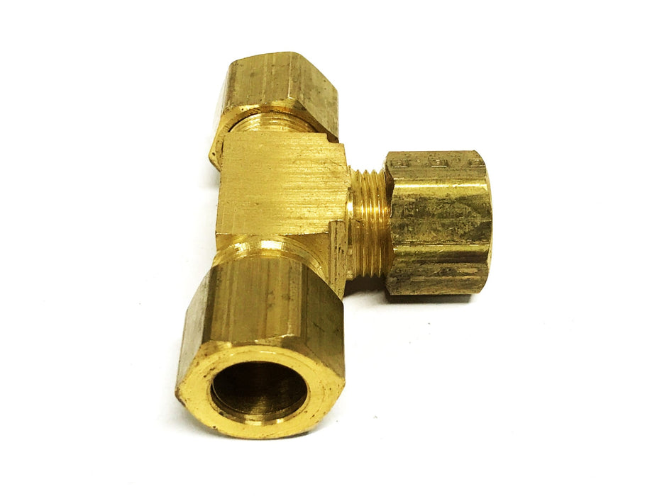 Unbranded 1/2 inch Brass Compression Tee Fitting [Lot of 5] NOS