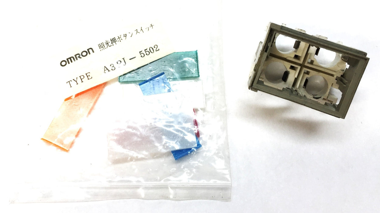 Omron Lighted Push-Button Switch Assembly with Multi-Colored Cover A3PJ-5502 NOS