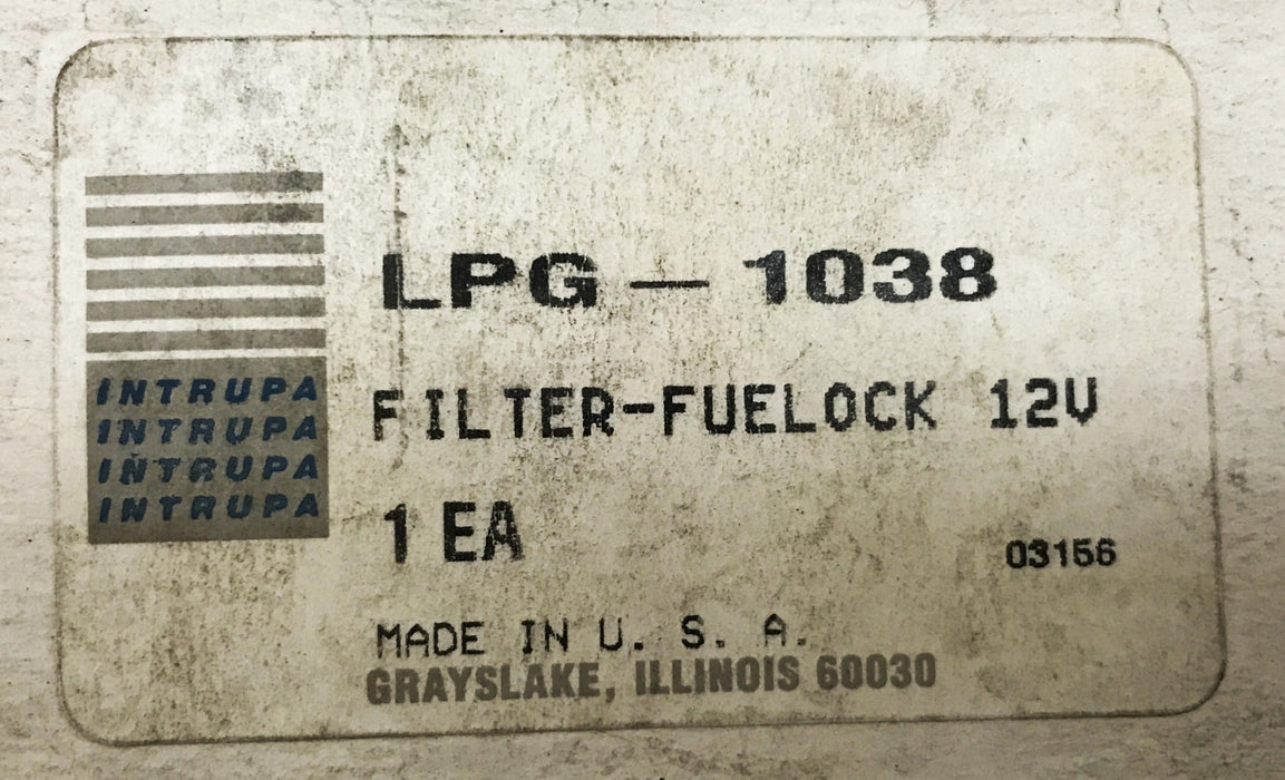 Intrupa Forklift Fuel Lock Filter 12 volt LPG-1038 NOS