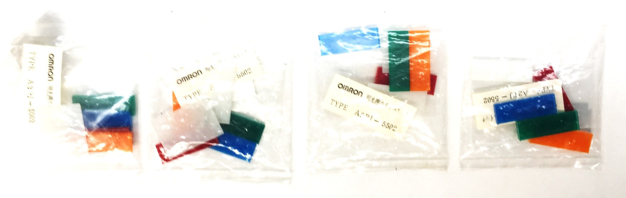 Omron Lighted Switch Multi-Colored Cover Pack (7pcs) A3PJ-5502 [Lot of 4] NOS