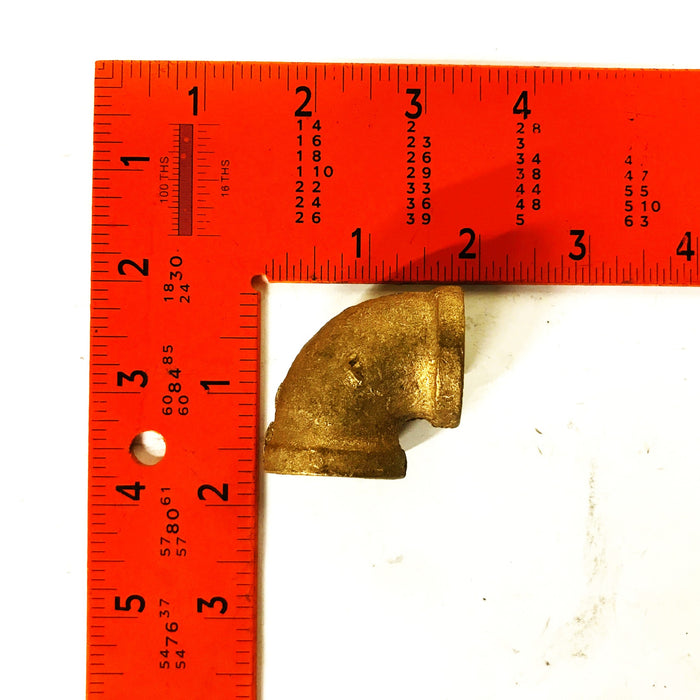 Unbranded 1/2 inch Female Brass 90-degree Elbow [Lot of 5] NOS
