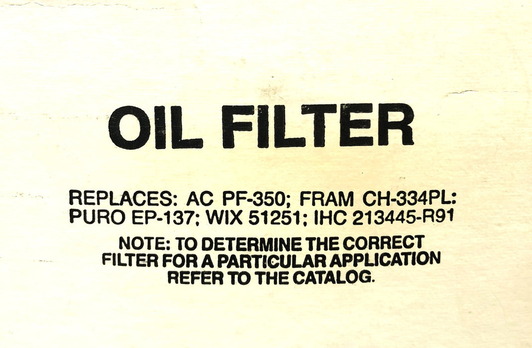 Unbranded Oil Filter P-137 [Lot of 2] NOS