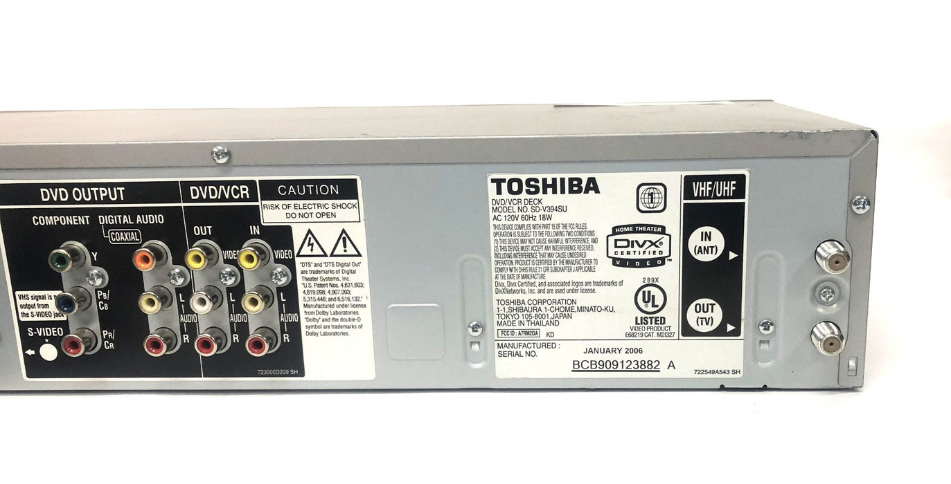 Toshiba DVD/VCR Deck SD-V394SU No Remote USED