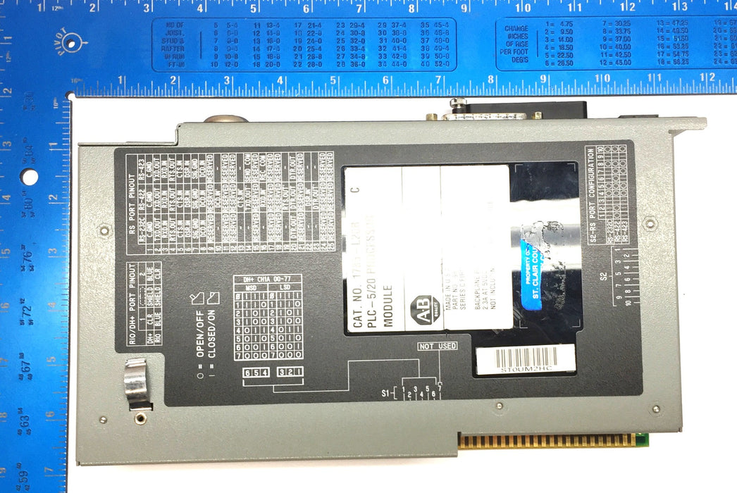 AB PLC-5/20 Processor Module w/o Key 1785-L20B Firm Rev.K/Ser.C (96146675) USED
