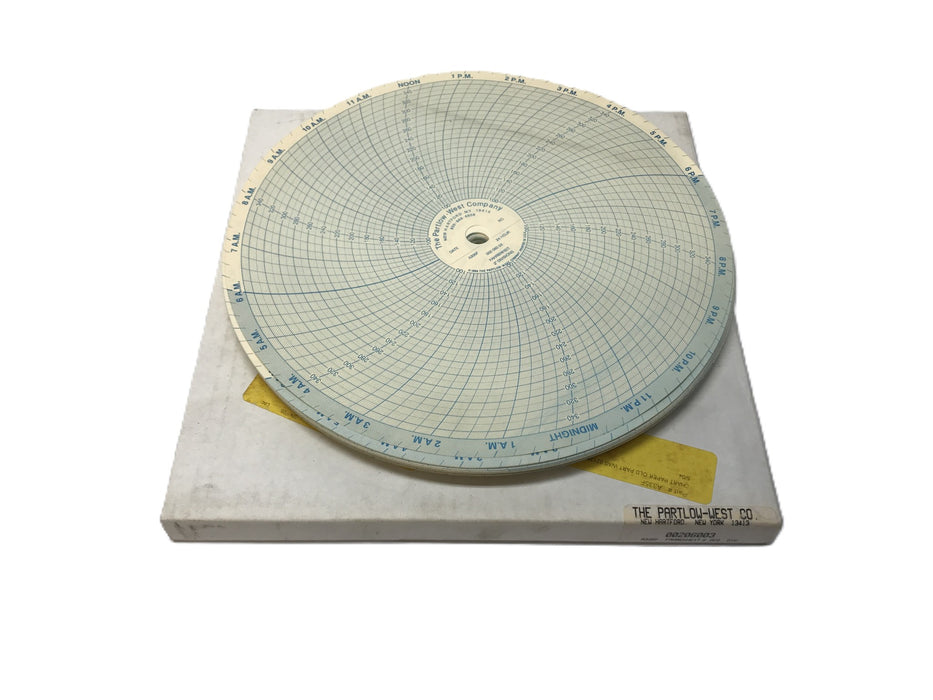The Partlow-West CO. Pack of (100) 24 Hour Circular Recording Paper 00206003 NOS