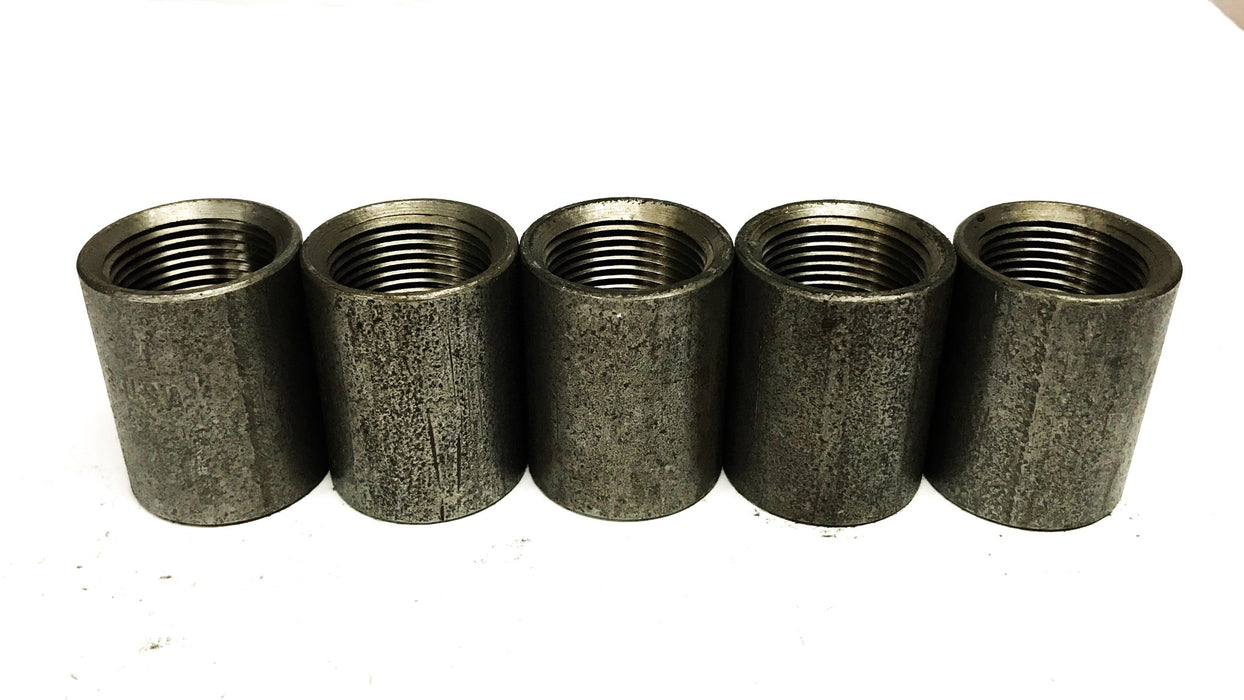 Unbranded 1 inch Female Steel Straight Pipe Coupling [Lot of 5] NOS